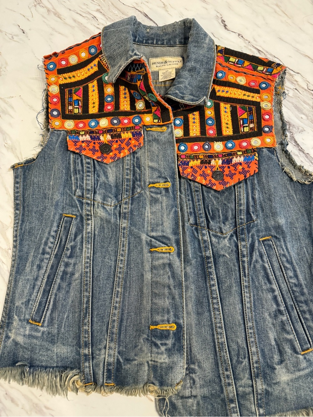 Denim & Supply Ralph Lauren Blue Denim Embroidered Jacket - Picture 5 of 10